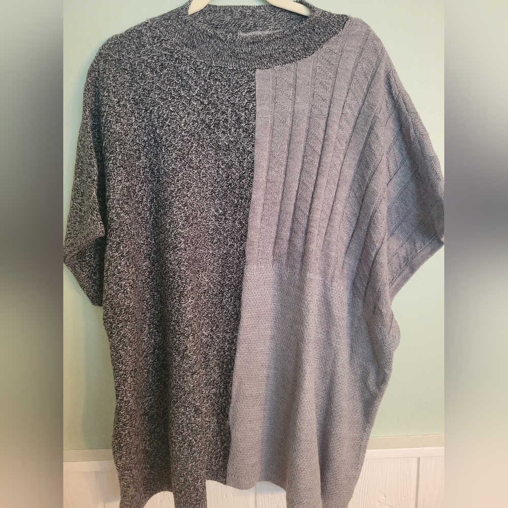 Lane Bryant Charcoal and Light Gray Crewneck Sweater